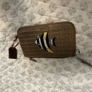 Vera Bradley Warm Stone Straw Fish - Straw RFID Wristlet